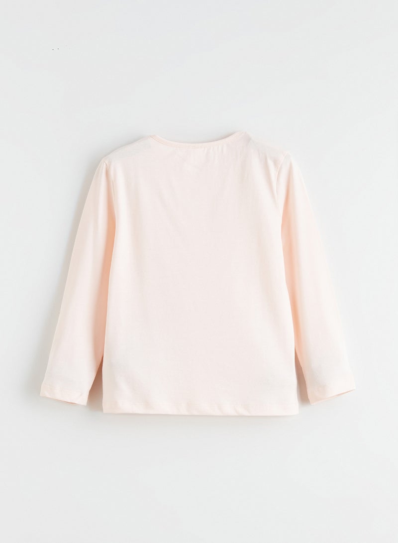 ال سي وايكيكي بيجاما بناتي مطبوعة برقبة دائرية - Image 4